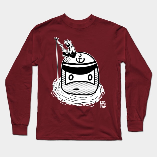 Fishing Ninja - B&W Long Sleeve T-Shirt by urban_ninja